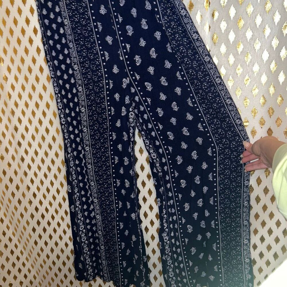Miss selfie blue palazzo pants Wide flowy pants size M